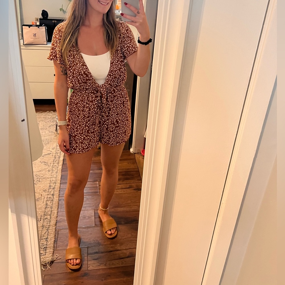 Comfy tie front romper